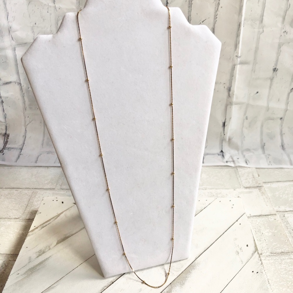 Vintage Napier gold chain and bead necklace can be worn doubled or long 30”